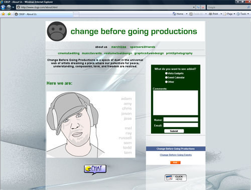 Change Before Going Productions Website