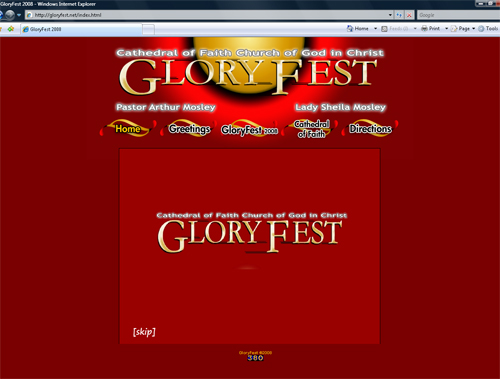GloryFest Website '08